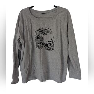 Torrid Gray Skull Graphic Sweatshirt 18/20